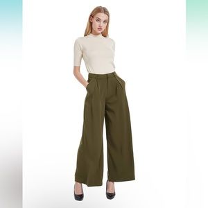 Women’s Hunter Green Wide Leg Pants Size Large